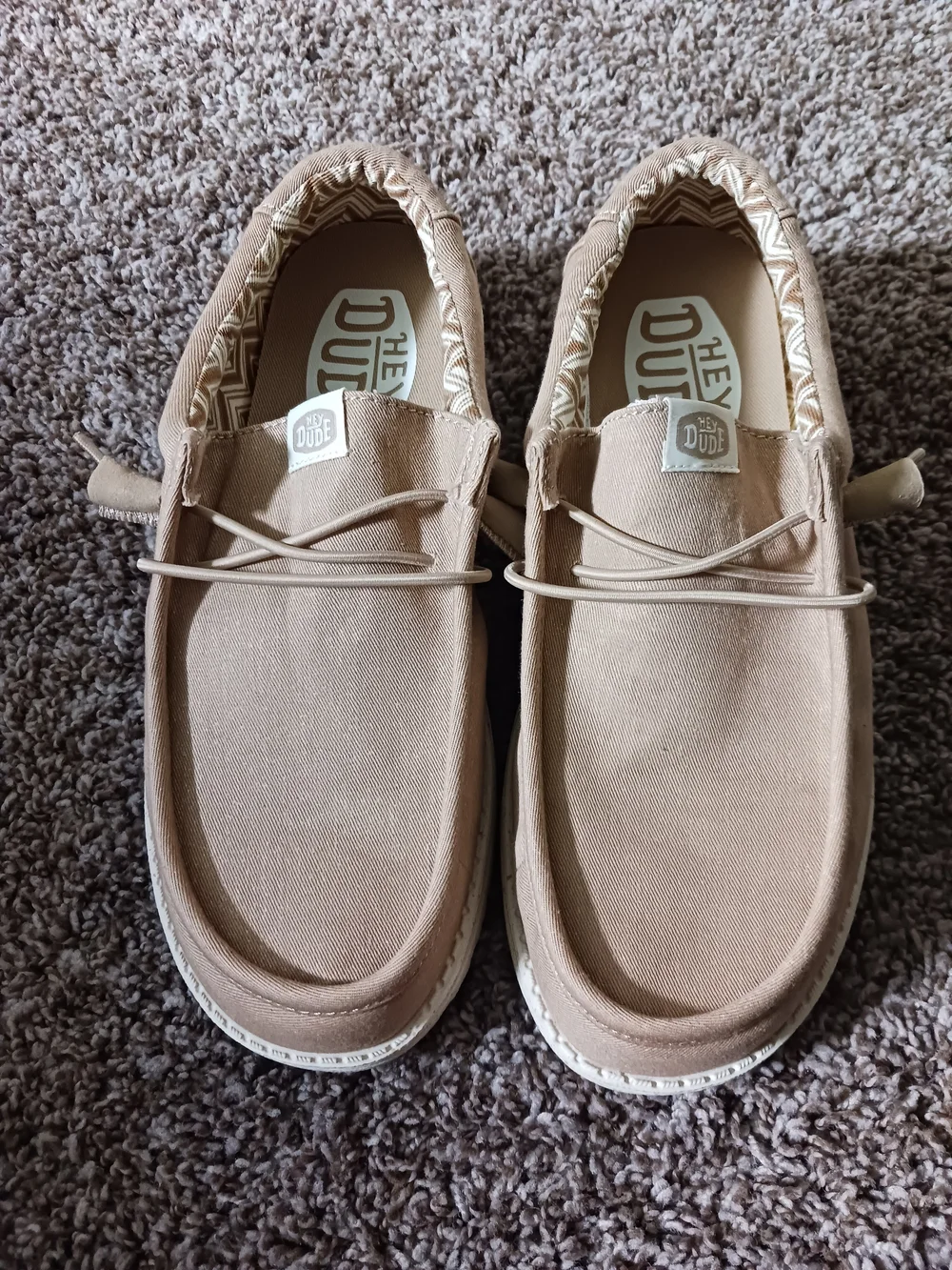 Hey Dude Men's Wally Stretch Slip-On Shoes in Light Brown 7
